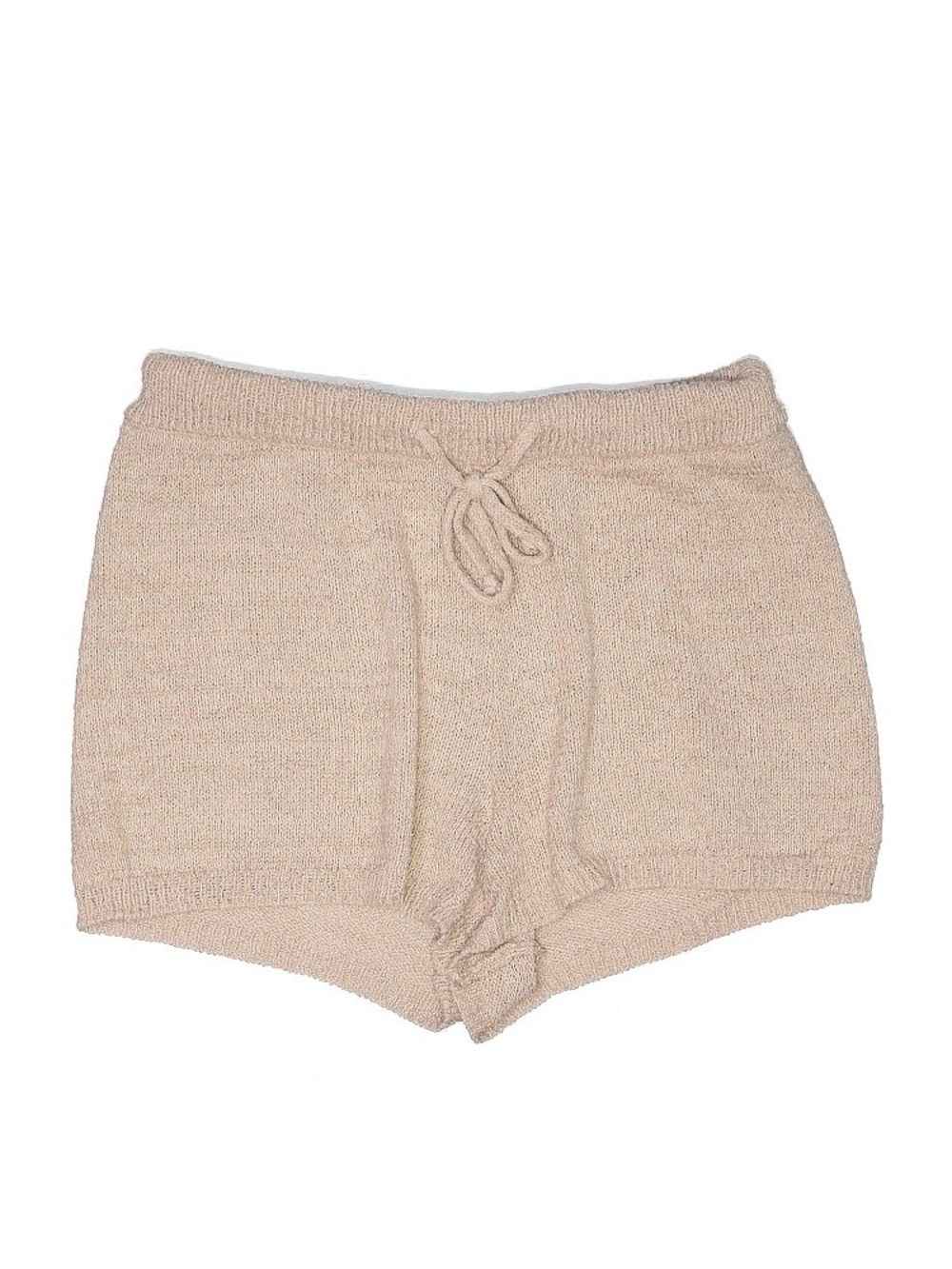 Gianni Bini Beige Knit High-Waist Drawstring Shorts